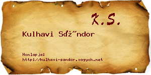 Kulhavi Sándor névjegykártya