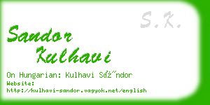 sandor kulhavi business card